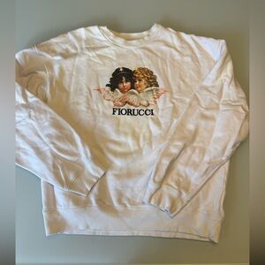 Fiorucci White Angel Print Sweatshirt Size Medium